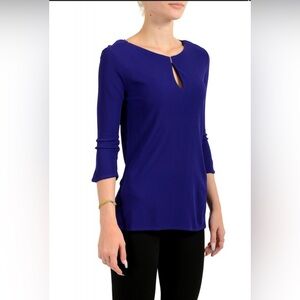 Hugo Boss Women's "Epina" navy blue 3/4 Sleeve Blouse Top‎ M